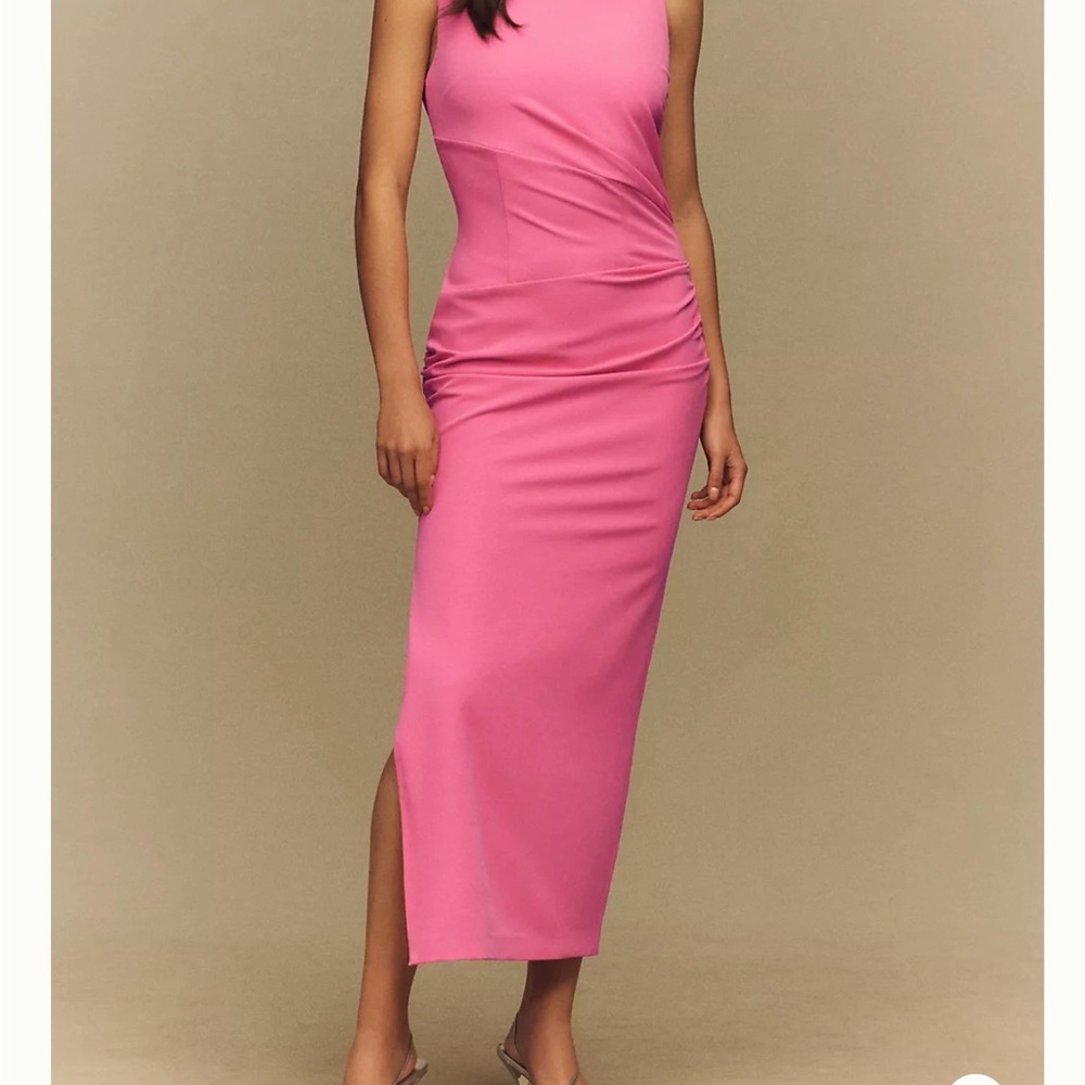 BHLDN Hot Pink Sleeveless Maxi Dress